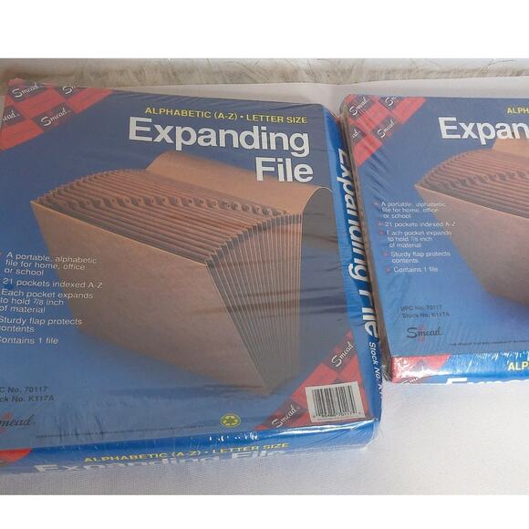 Vintage Smead Expandable Files Alphabetical A-Z Letter Size  K117A Set of 2 - Picture 2 of 6